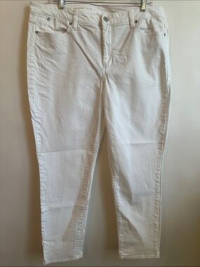 Talbots White Skinny Ankle Jeans with Stretchy Comfort